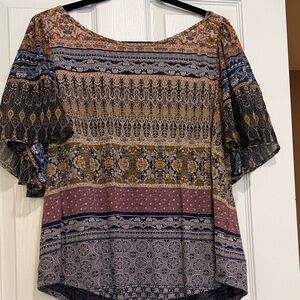 Lucky Brand Multicolor Boho Blouse